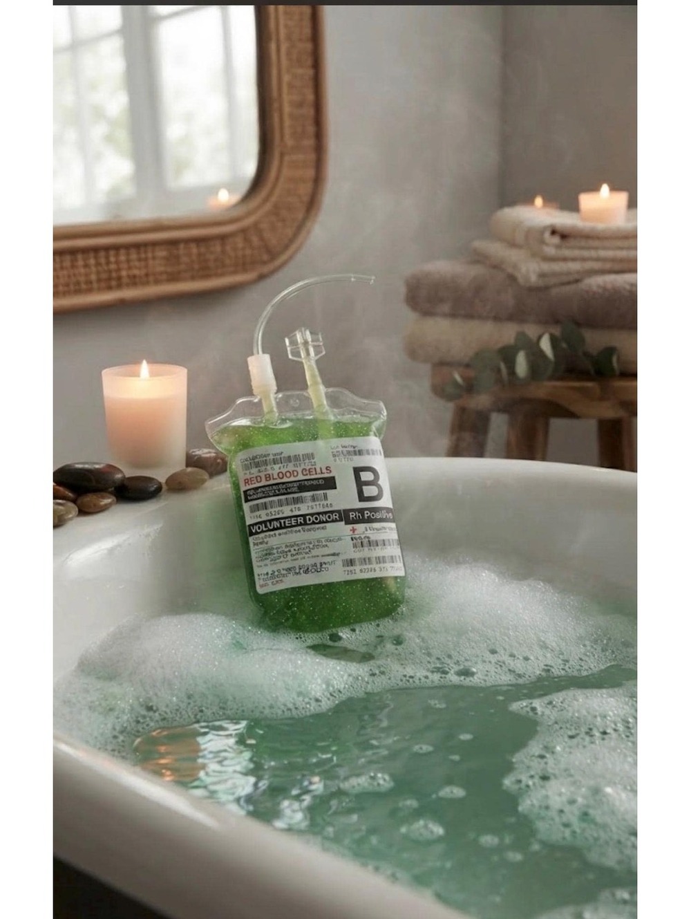 Alien Zombie Monster Blood Bag Bubble Bath, Nurse Appreciate